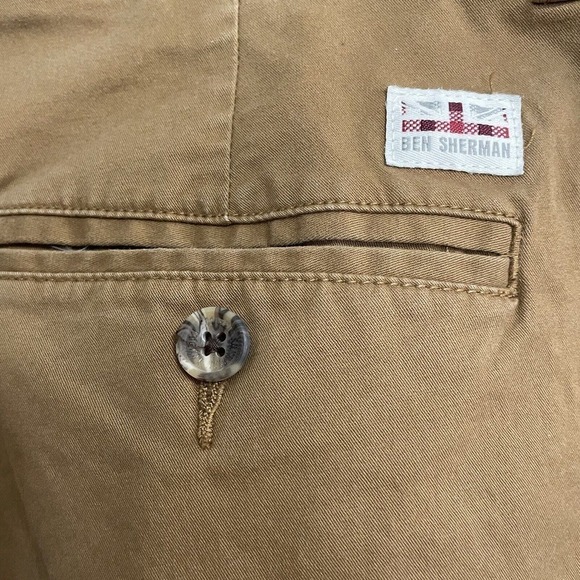 Ben Sherman Stretch Slim Fit Pants 33 X 32 Brown Brass Chino Flat Front … - Picture 4 of 8